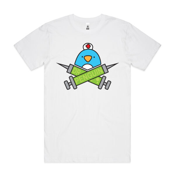 Dr Penguin - White - AS Colour Mens Block T shirt Thumbnail